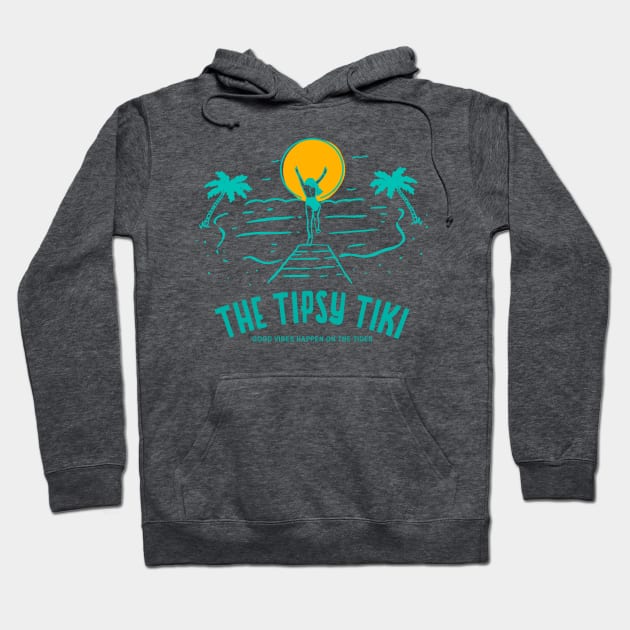 The Tipsy Tiki - Good Vibes Happen on the Tides Hoodie by Camp Happy Hour